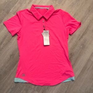 NWT Adidas Essentials Women’s Hot Pink Polo Golf Shirt Size Small